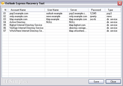 Outlook Express Password Recovery Tool