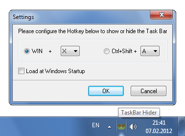 program to hide taskbar icons