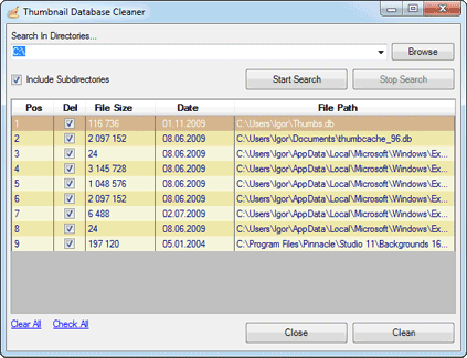 Thumbnail Database Cleaner